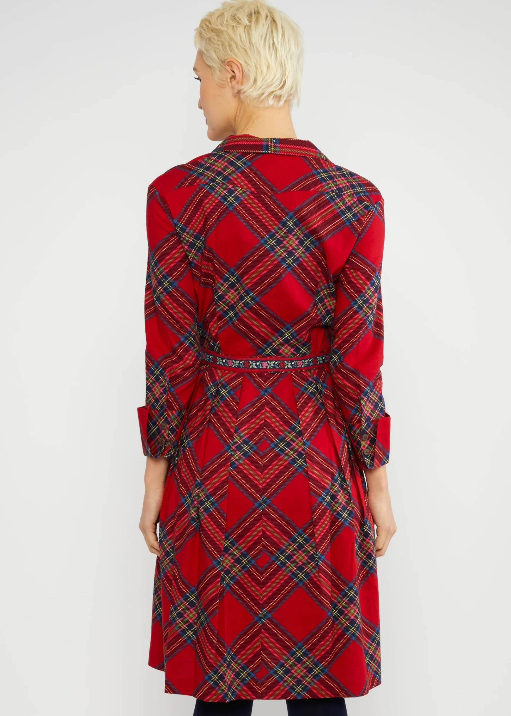 Damen Blutsgeschwister Knielange Kleider|Blusenkleid Zauberknopf und Kragen