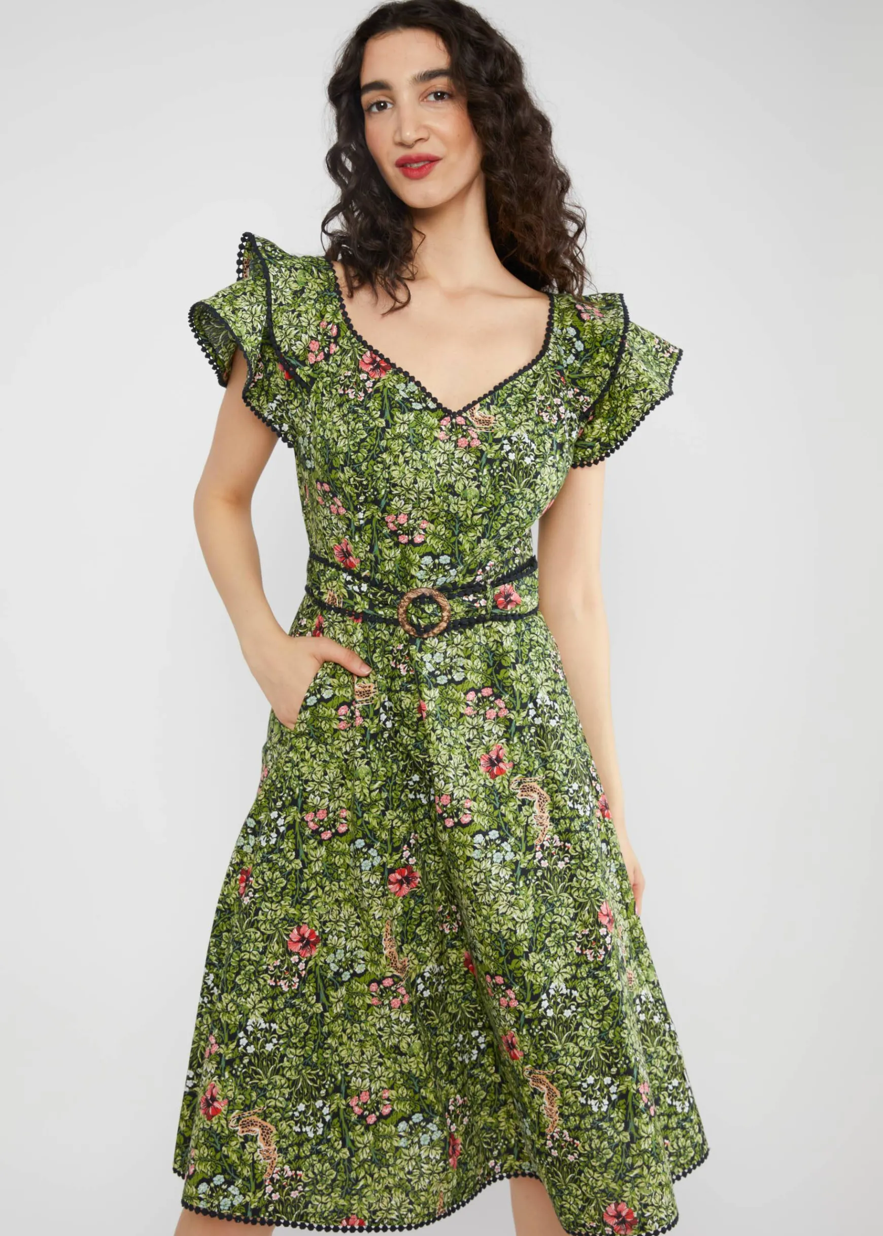 Damen Blutsgeschwister Knielange Kleider|Festliches Kleid Falbala Festival