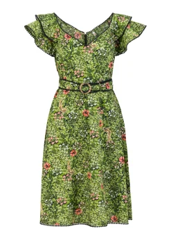 Damen Blutsgeschwister Knielange Kleider|Festliches Kleid Falbala Festival