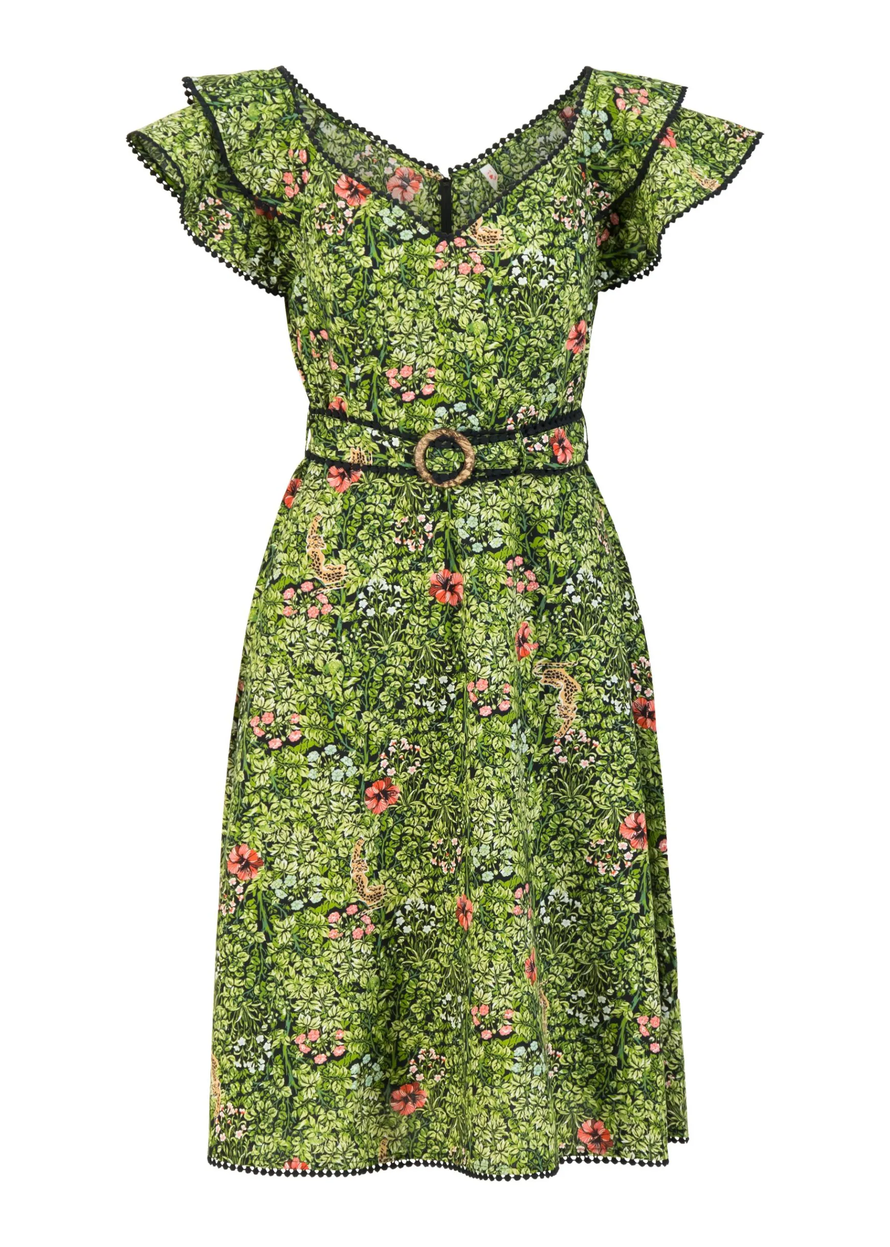 Damen Blutsgeschwister Knielange Kleider|Festliches Kleid Falbala Festival