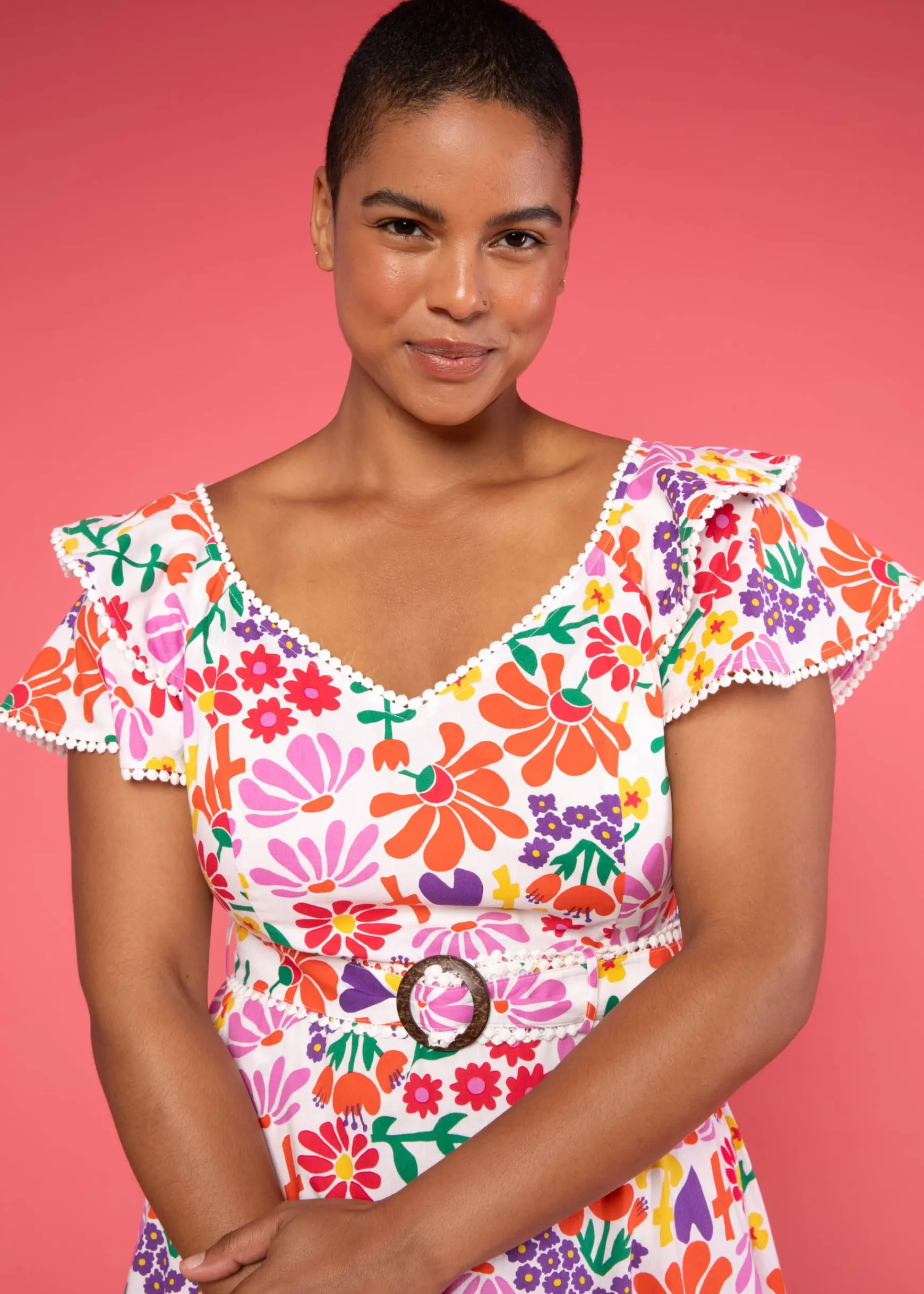 Damen Blutsgeschwister Knielange Kleider|Festliches Kleid Falbala Festival