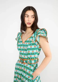 Damen Blutsgeschwister Knielange Kleider|Festliches Kleid Falbala Festival