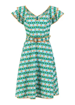 Damen Blutsgeschwister Knielange Kleider|Festliches Kleid Falbala Festival