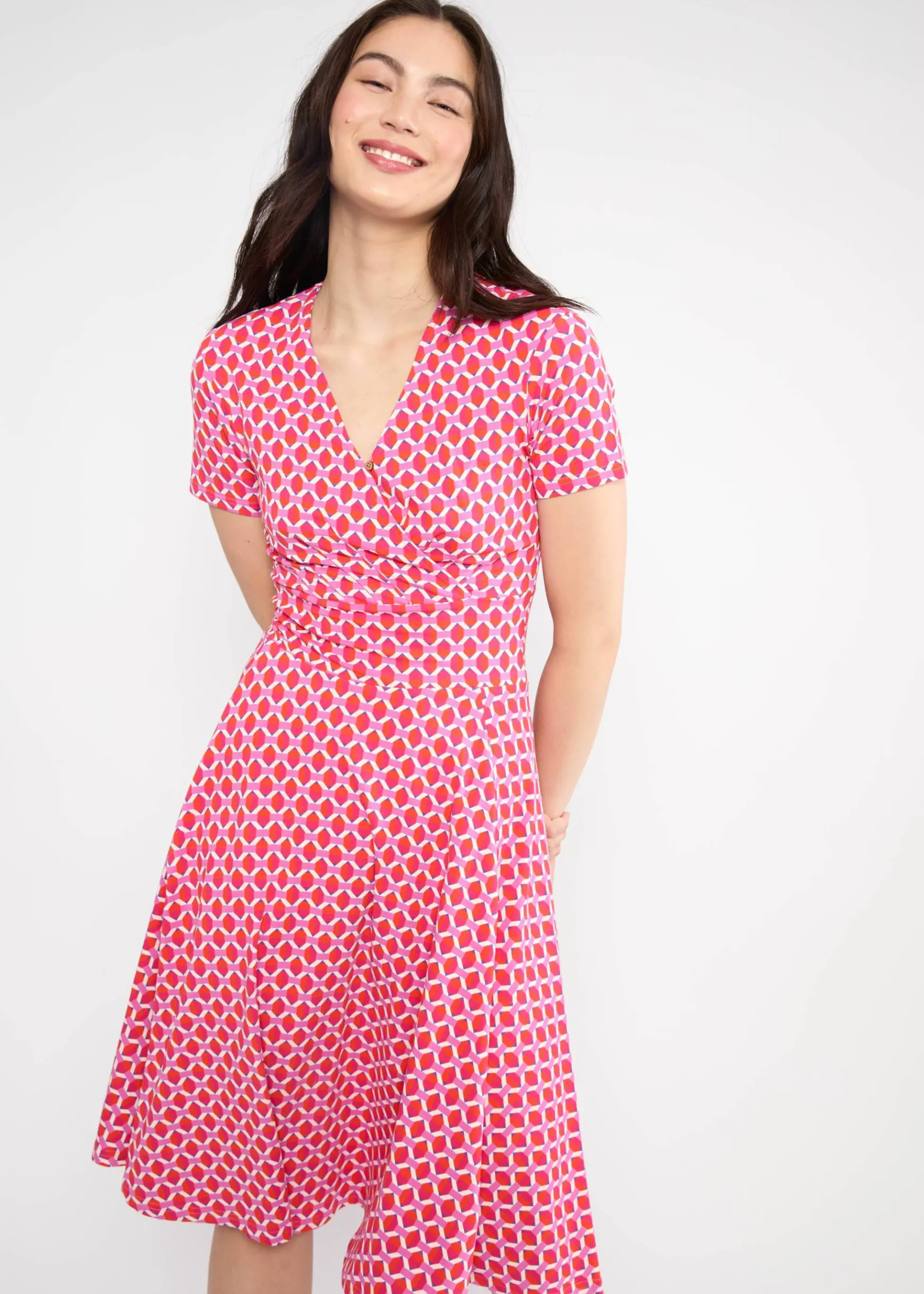 Damen Blutsgeschwister Jerseykleider|Knielange Kleider|Freizeitkleid Shalala Tralala Spring