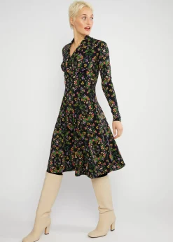 Damen Blutsgeschwister Jerseykleider|Knielange Kleider|Herbstkleid Shalala Tralala Shawl