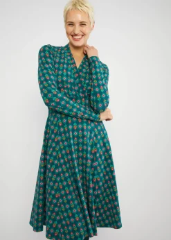 Damen Blutsgeschwister Jerseykleider|Knielange Kleider|Herbstkleid Shalala Tralala Shawl