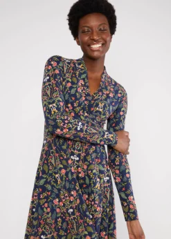 Damen Blutsgeschwister Jerseykleider|Knielange Kleider|Jerseykleid Shalala Tralala Shawl