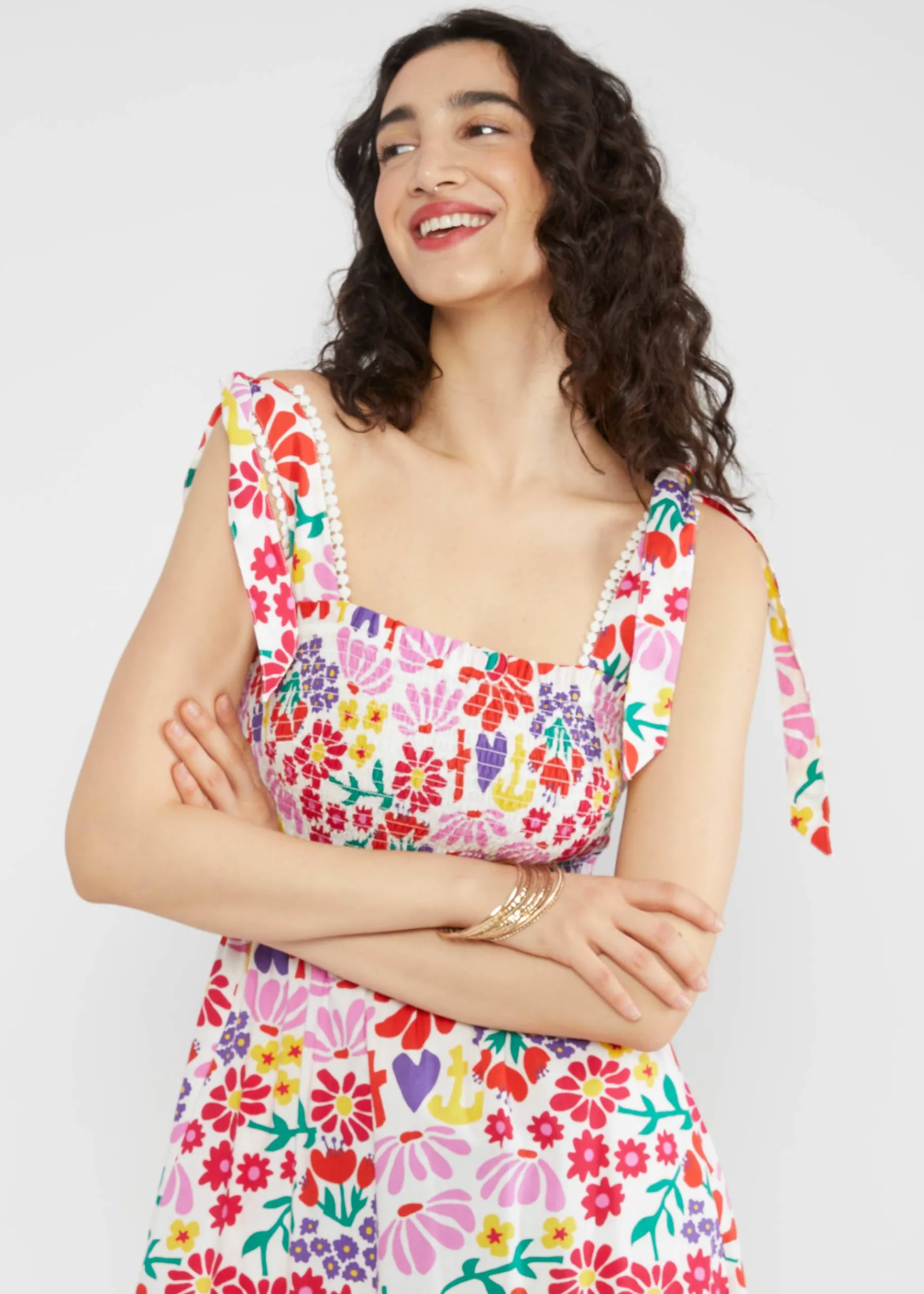 Damen Blutsgeschwister Midikleider|Midikleid Flowerchild