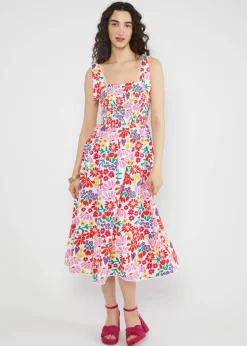 Damen Blutsgeschwister Midikleider|Midikleid Flowerchild