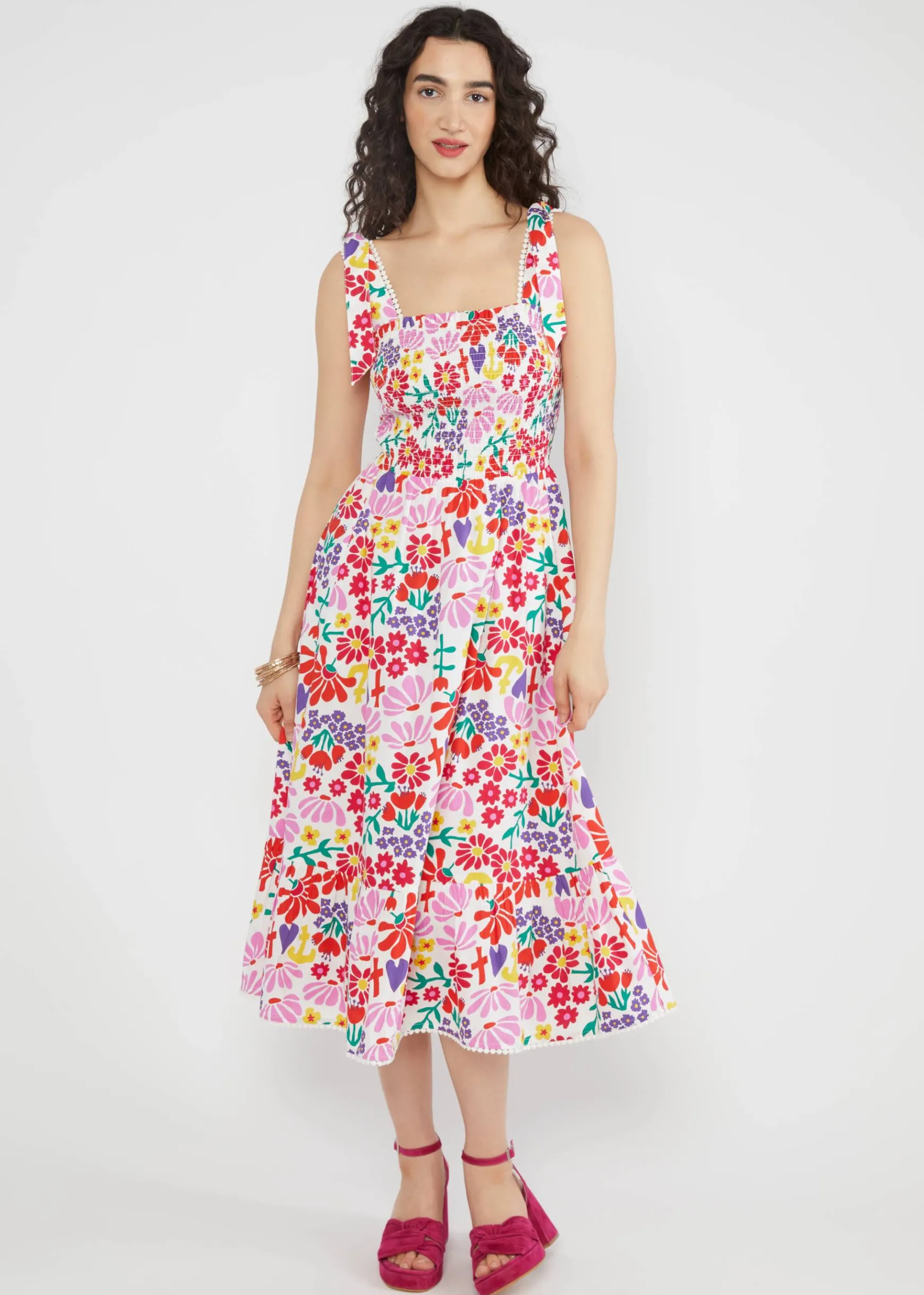 Damen Blutsgeschwister Midikleider|Midikleid Flowerchild