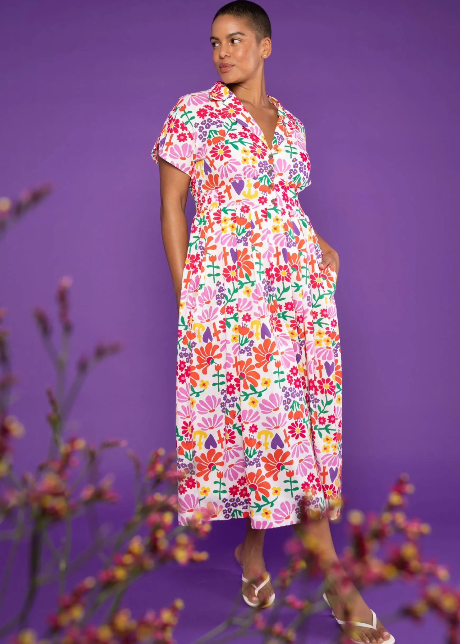 Damen Blutsgeschwister Midikleider|Midikleid Grand Opening
