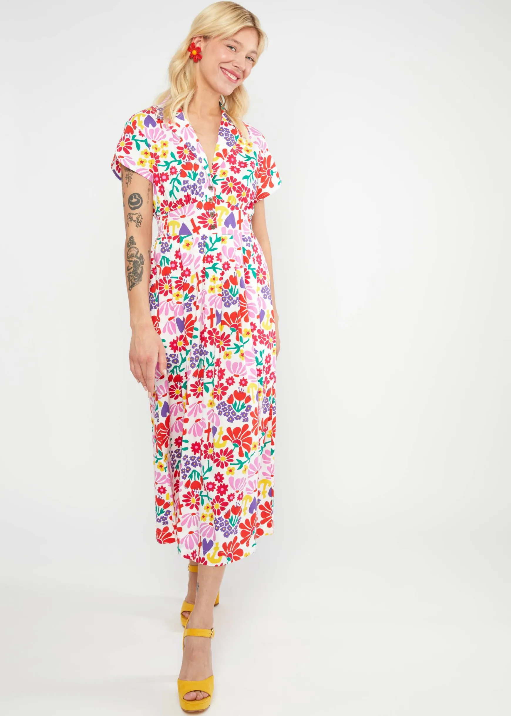 Damen Blutsgeschwister Midikleider|Midikleid Grand Opening