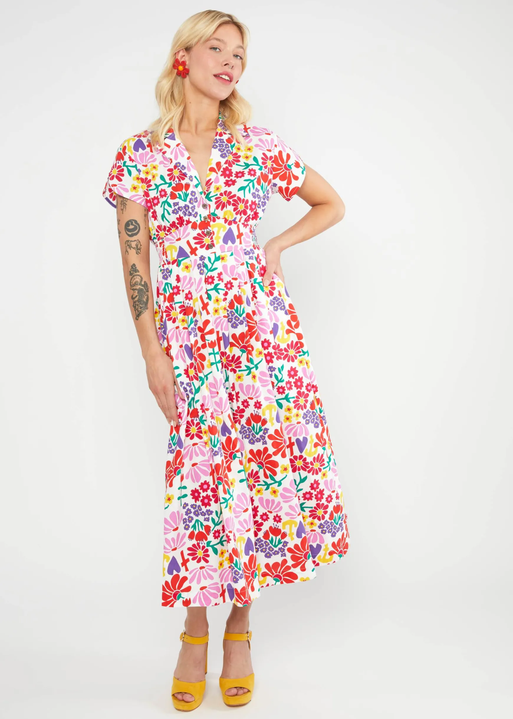 Damen Blutsgeschwister Midikleider|Midikleid Grand Opening