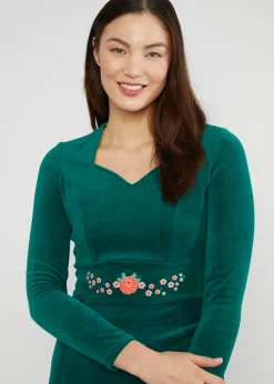 Damen Blutsgeschwister Knielange Kleider|Midikleid Velvet Glamour Heart