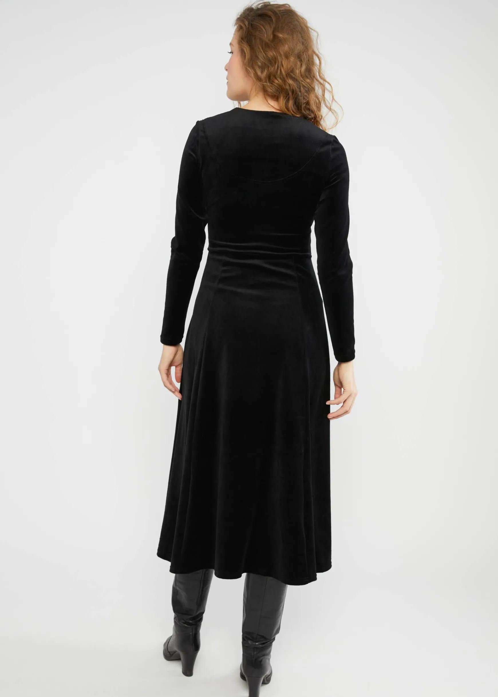 Damen Blutsgeschwister Knielange Kleider|Midikleid Velvet Glamour Heart
