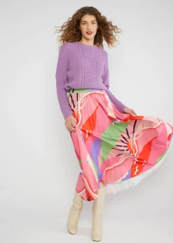 Damen Blutsgeschwister Tellerröcke|Midiröcke|Midirock Sakura Swirls