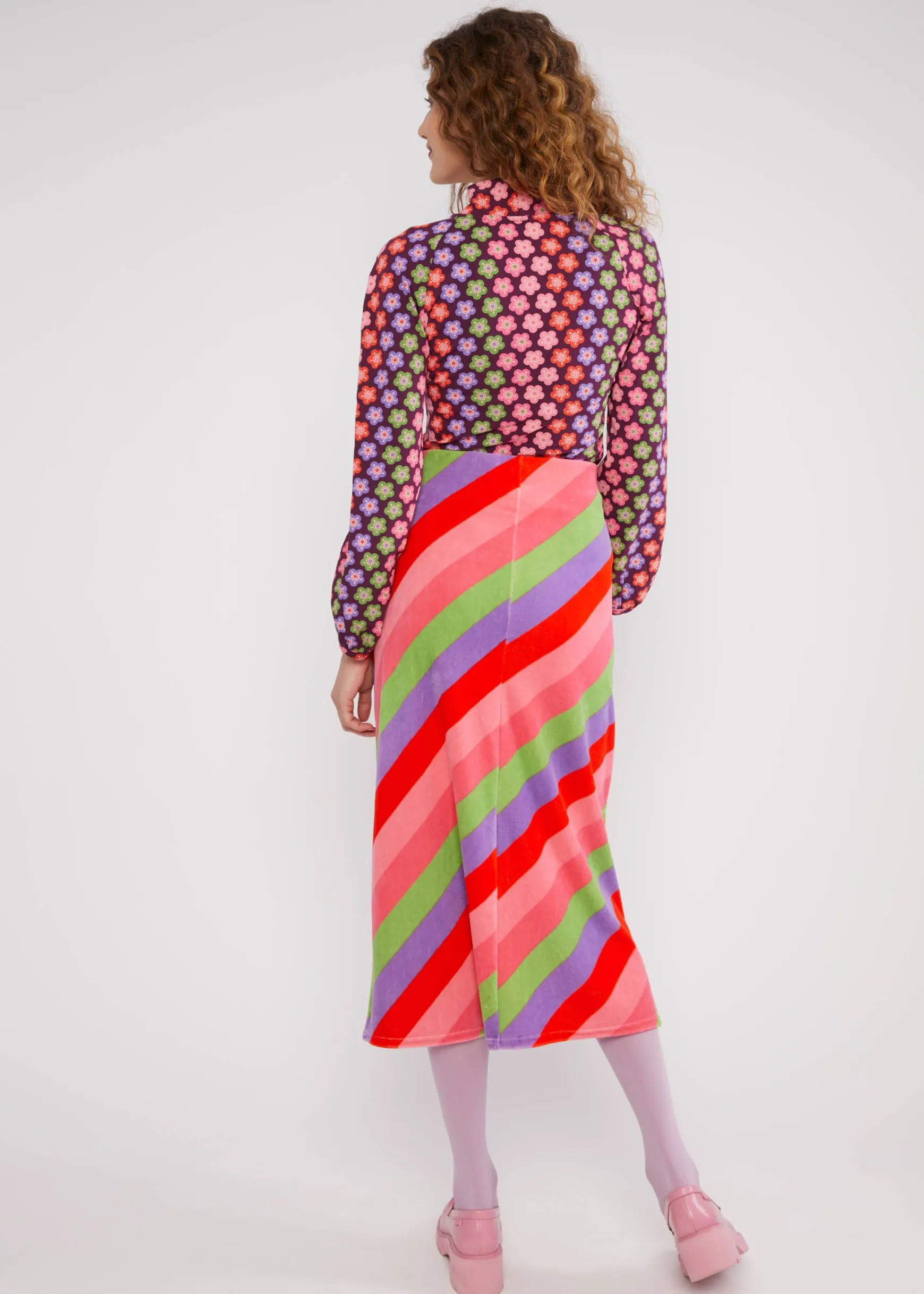 Damen Blutsgeschwister Midiröcke|Midirock Velvet Blossom Breeze