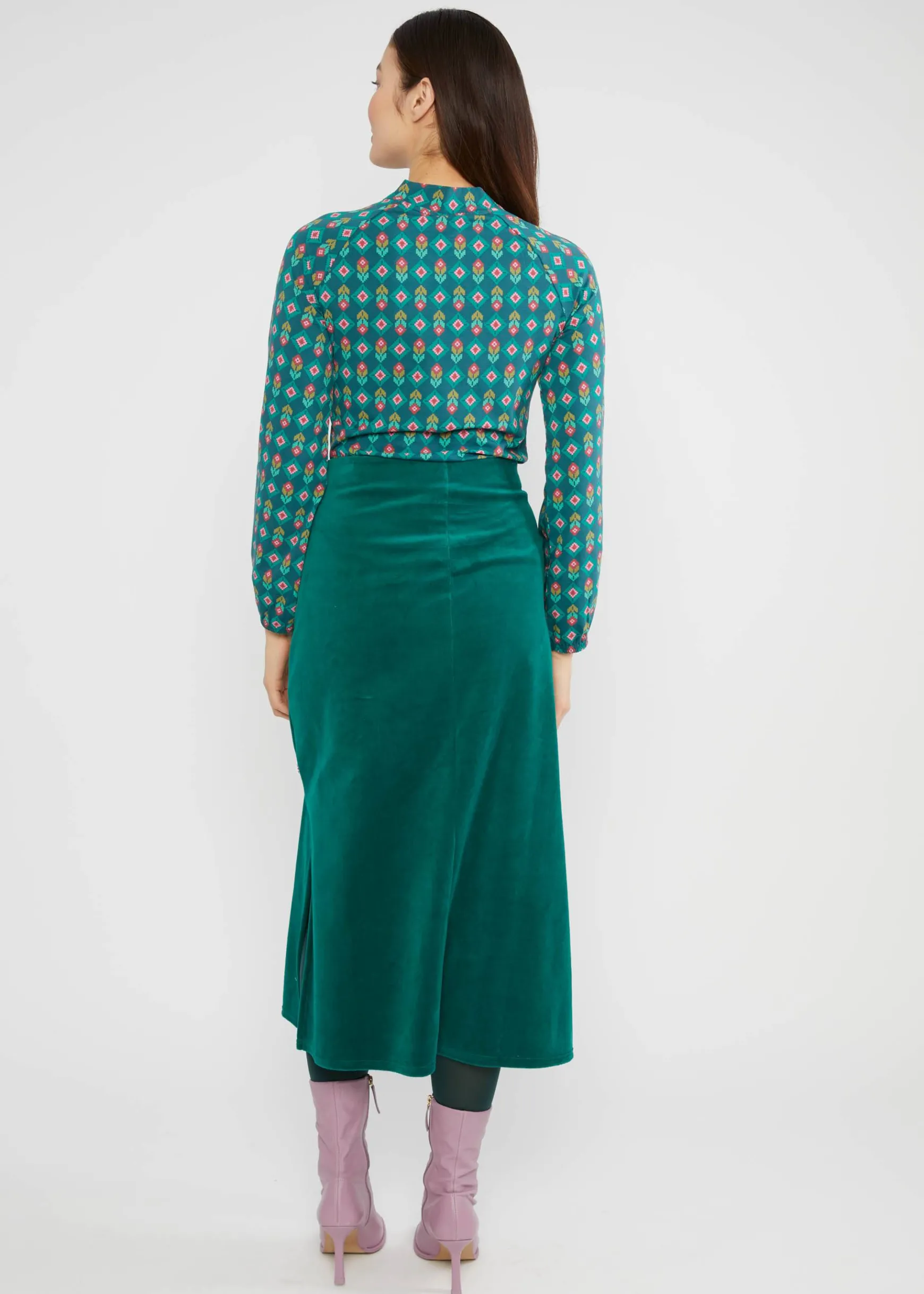 Damen Blutsgeschwister Midiröcke|Midirock Velvet Blossom Breeze