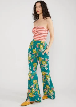 Damen Blutsgeschwister Stoffhosen|Boyfriend-Hosen|Schlaghose Flarebunny