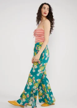Damen Blutsgeschwister Stoffhosen|Boyfriend-Hosen|Schlaghose Flarebunny