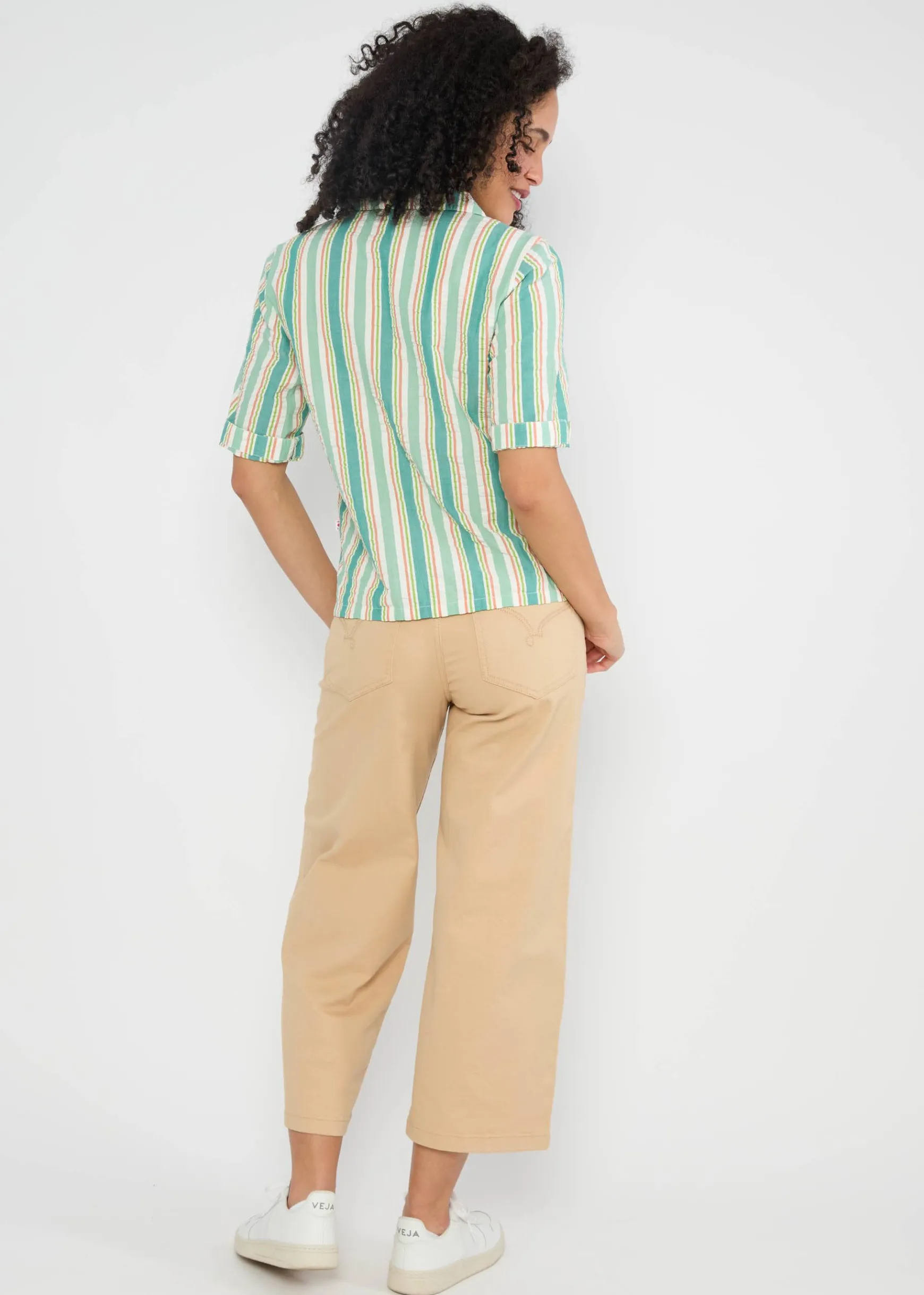 Damen Blutsgeschwister T-Shirts|Blusen|Seersucker Hemd Shimmy Chic
