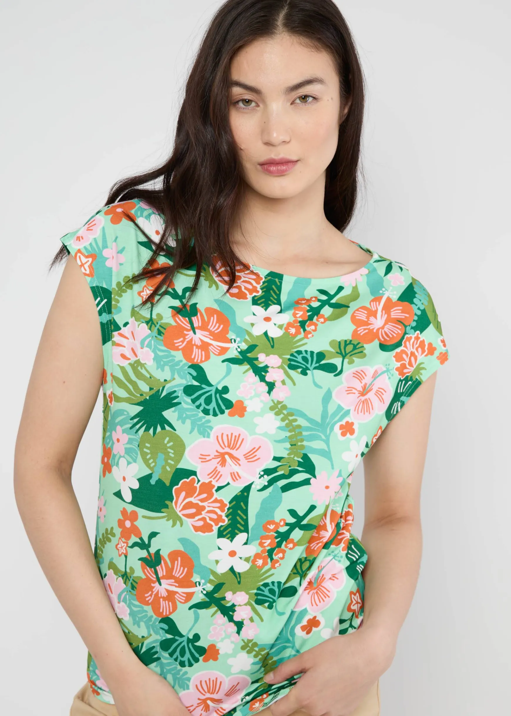 Damen Blutsgeschwister Tops|Rundhals|Shirt Breezy Flowgirl