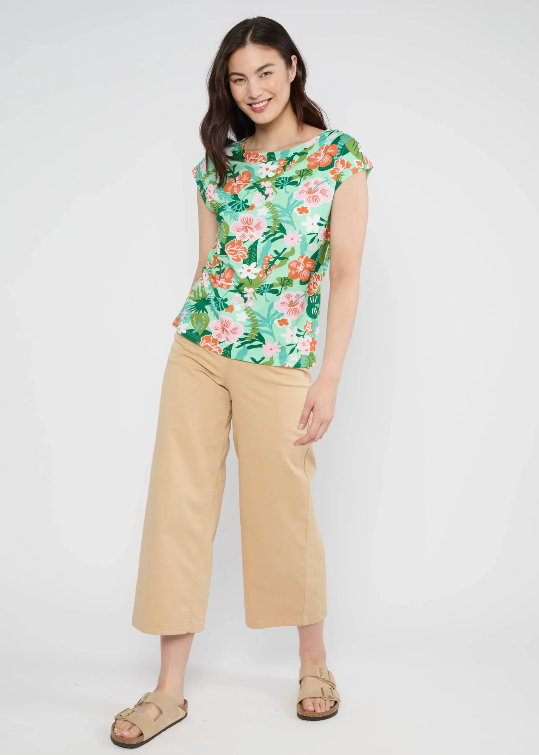 Damen Blutsgeschwister Tops|Rundhals|Shirt Breezy Flowgirl