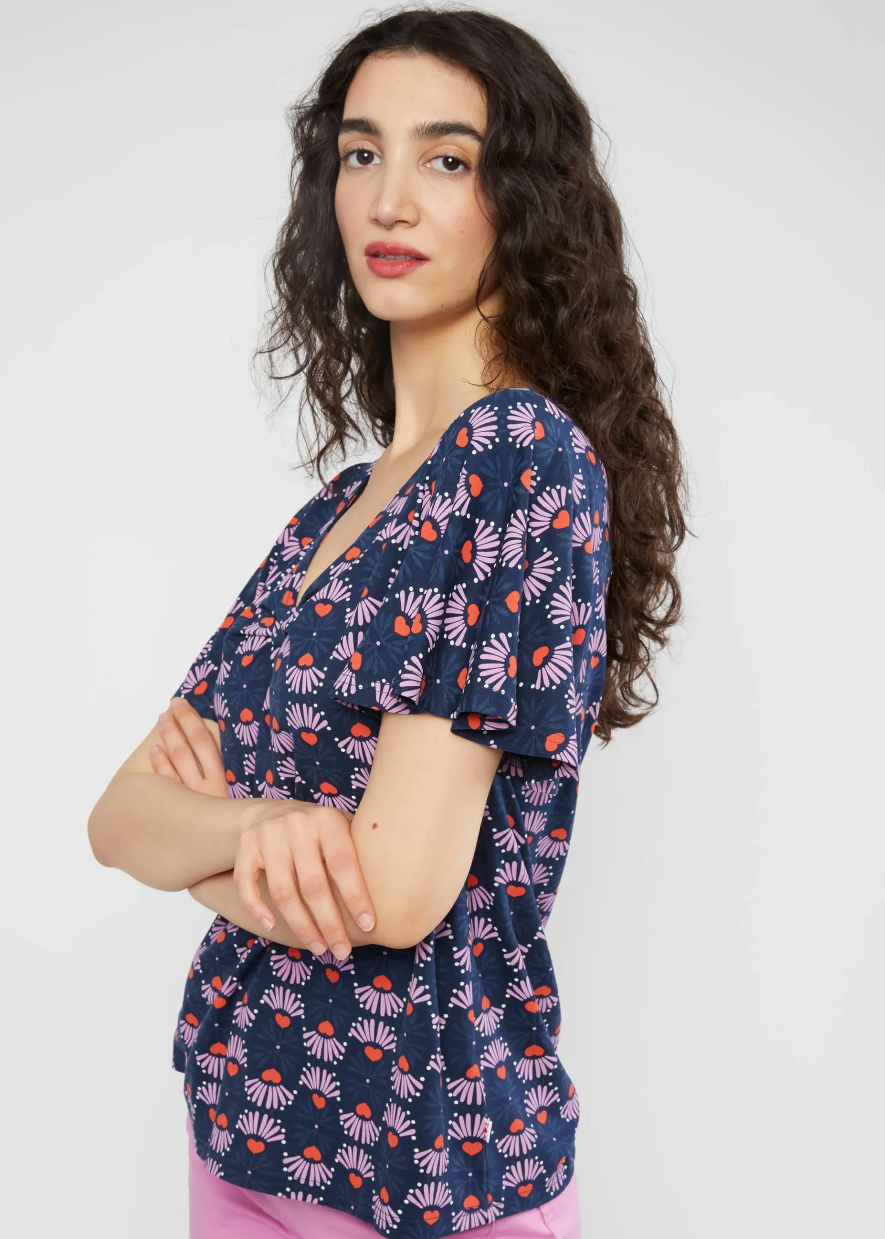 Damen Blutsgeschwister T-Shirts|V-Ausschnitt|Shirt Graceful Belle Air