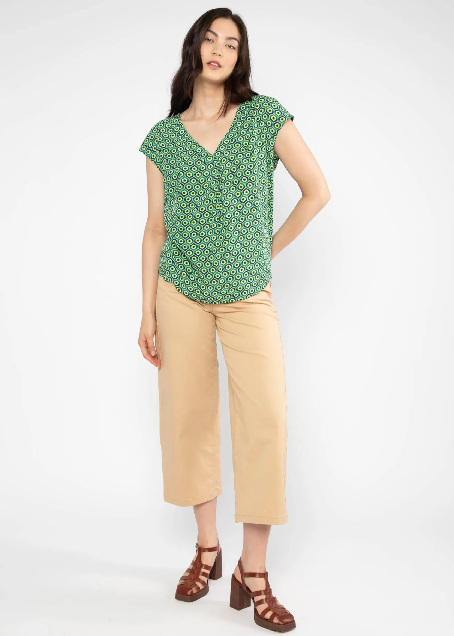 Damen Blutsgeschwister Tops|V-Ausschnitt|Shirt Liberty Maniac
