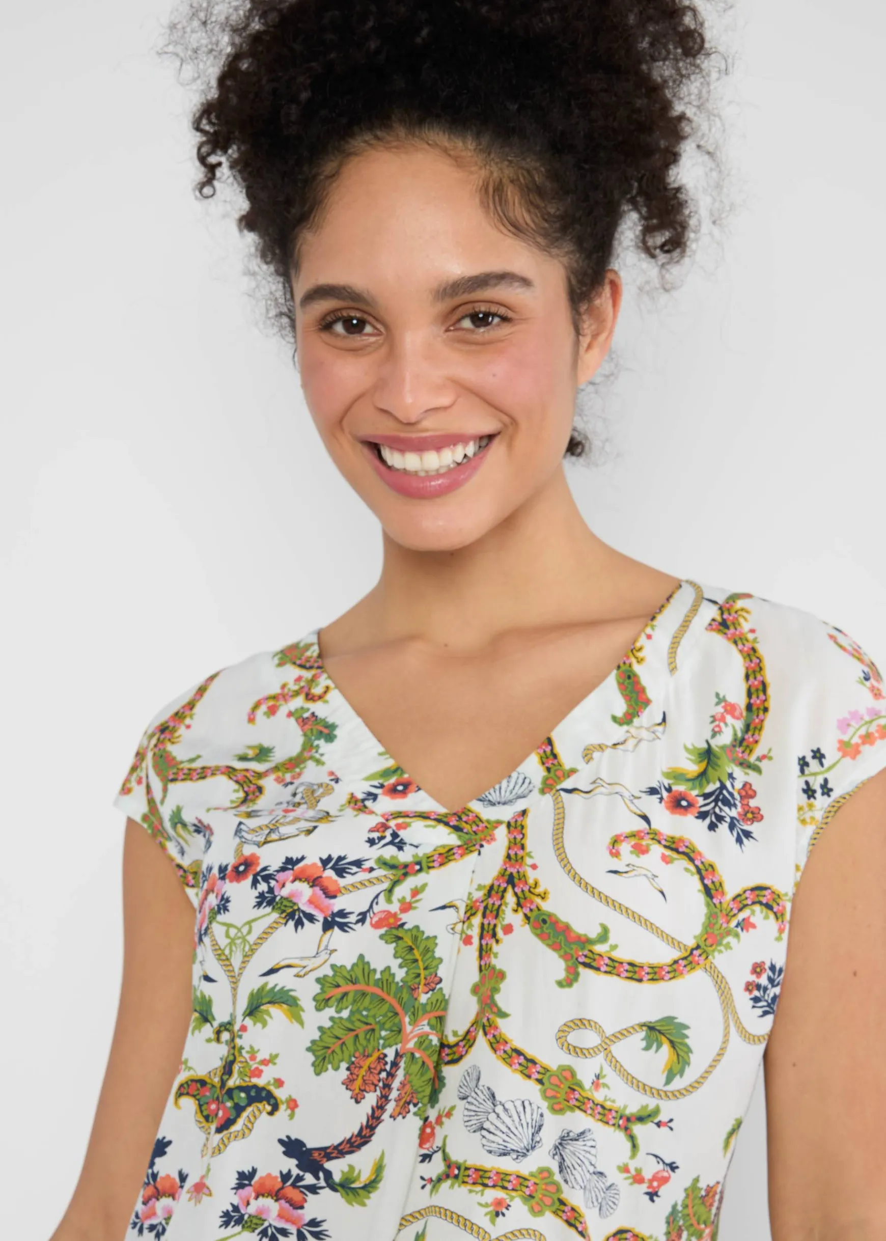 Damen Blutsgeschwister Tops|V-Ausschnitt|Shirt Liberty Maniac