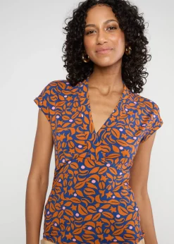 Damen Blutsgeschwister T-Shirts|V-Ausschnitt|Shirt Mon Cher Cache-Cu0153ur