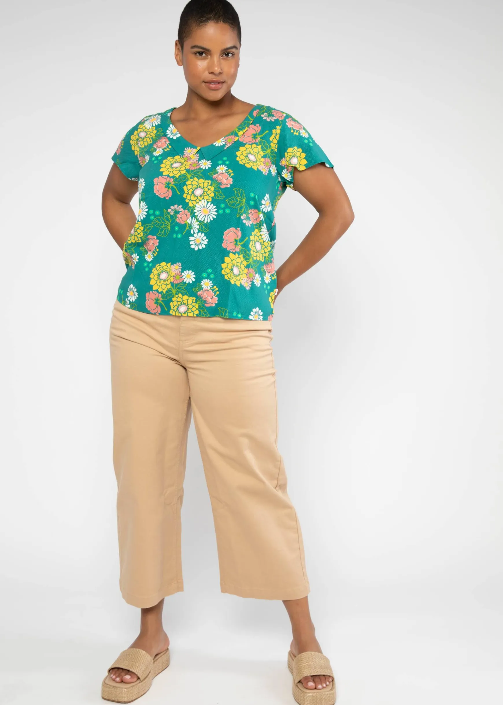 Damen Blutsgeschwister T-Shirts|V-Ausschnitt|Sommerbluse Feed the Birds