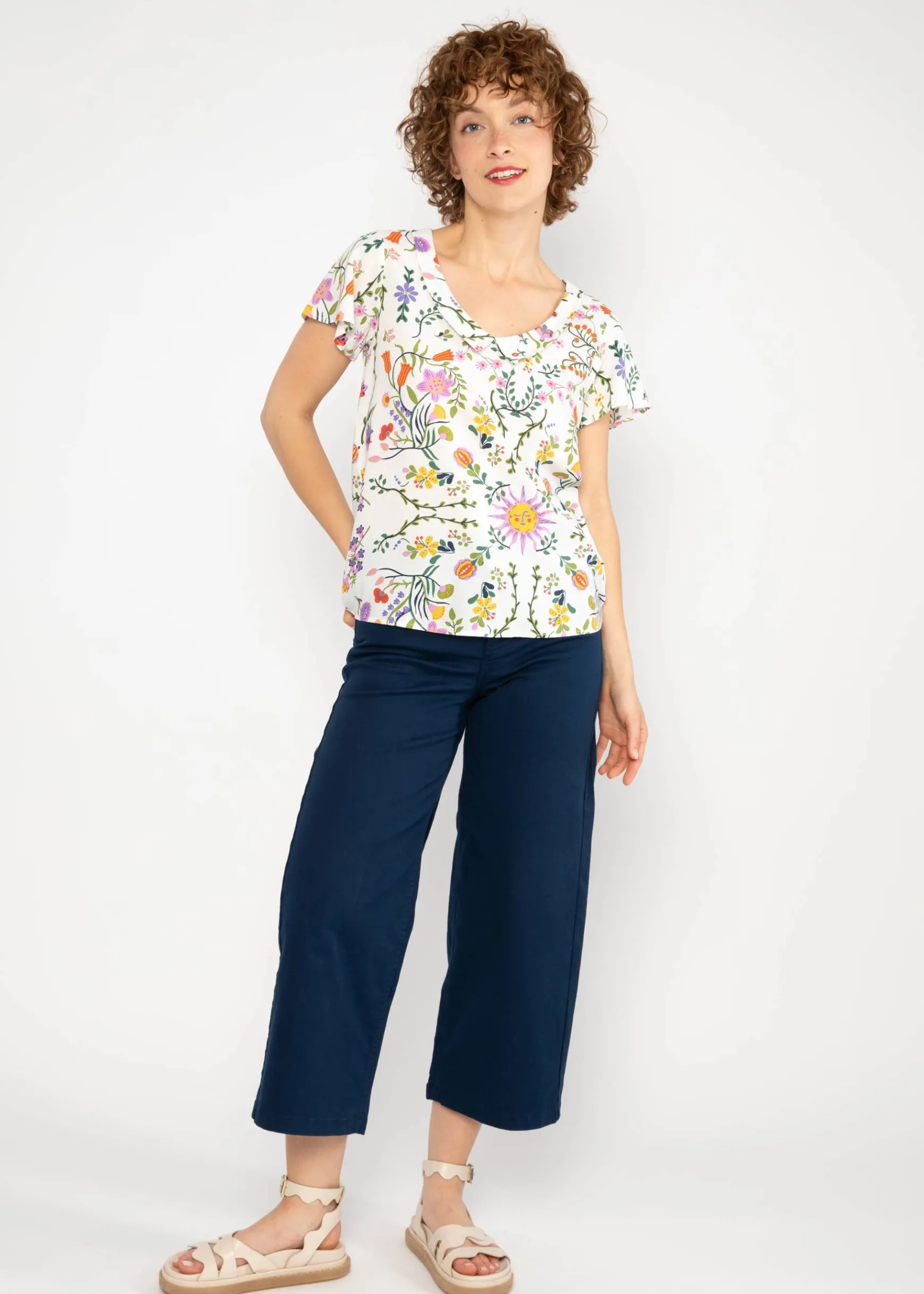Damen Blutsgeschwister T-Shirts|V-Ausschnitt|Sommerbluse Feed the Birds