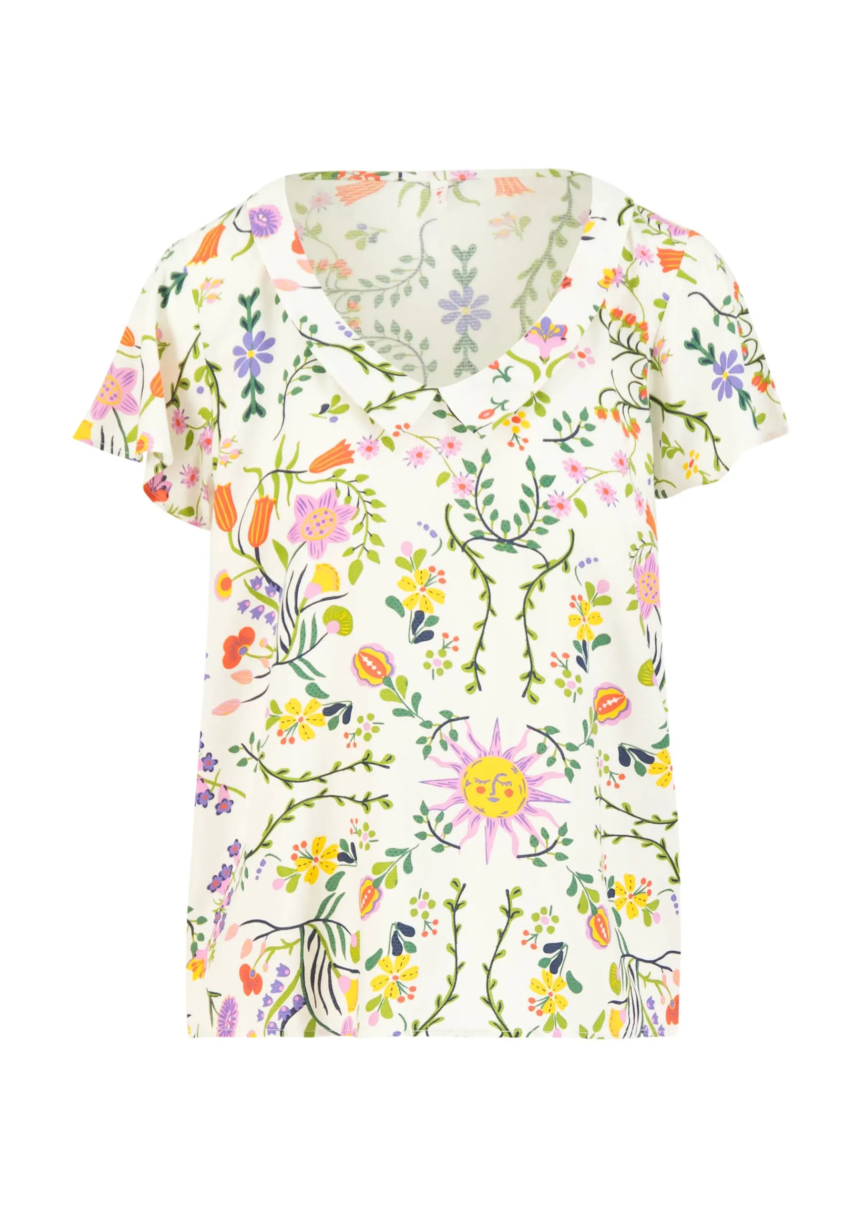 Damen Blutsgeschwister T-Shirts|V-Ausschnitt|Sommerbluse Feed the Birds