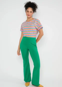 Damen Blutsgeschwister Stoffhosen|Sommerhosen|Sommerhose Logo Easy Flared
