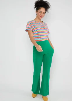 Damen Blutsgeschwister Stoffhosen|Sommerhosen|Sommerhose Logo Easy Flared