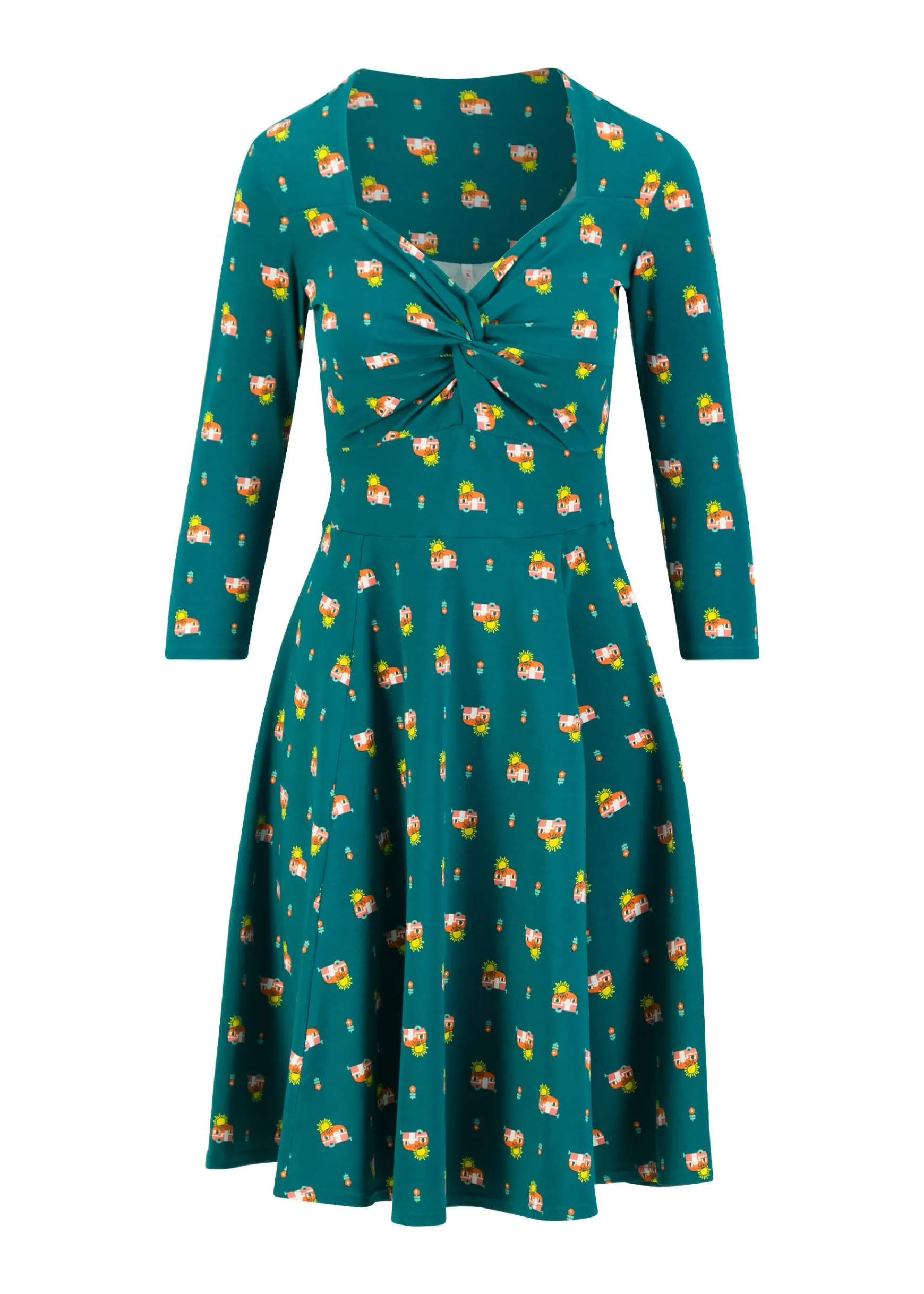 Damen Blutsgeschwister Jerseykleider|Knielange Kleider|Sommerkleid Hot Knot Power