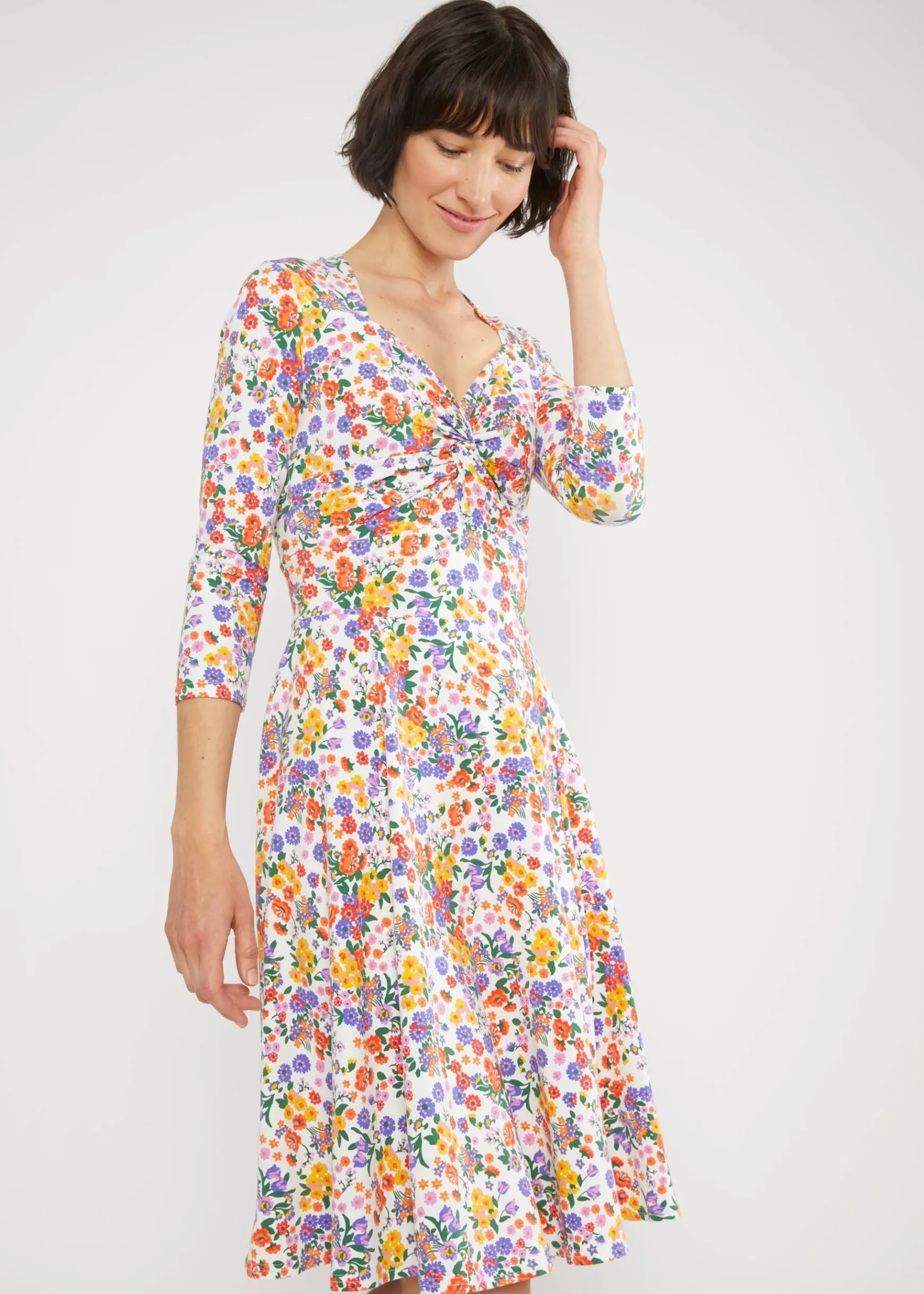 Damen Blutsgeschwister Jerseykleider|Knielange Kleider|Sommerkleid Hot Knot Power