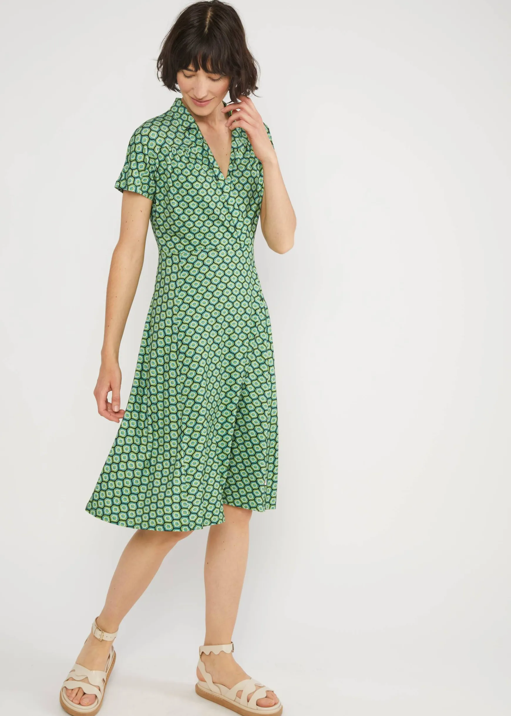 Damen Blutsgeschwister Jerseykleider|Knielange Kleider|Sommerkleid Hu00E9doniste d'u00C9tu00E9