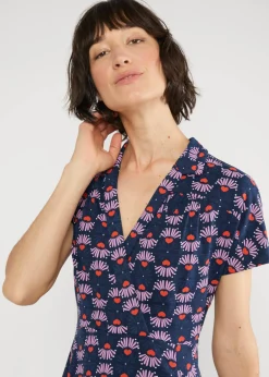 Damen Blutsgeschwister Jerseykleider|Knielange Kleider|Sommerkleid Hu00E9doniste d'u00C9tu00E9