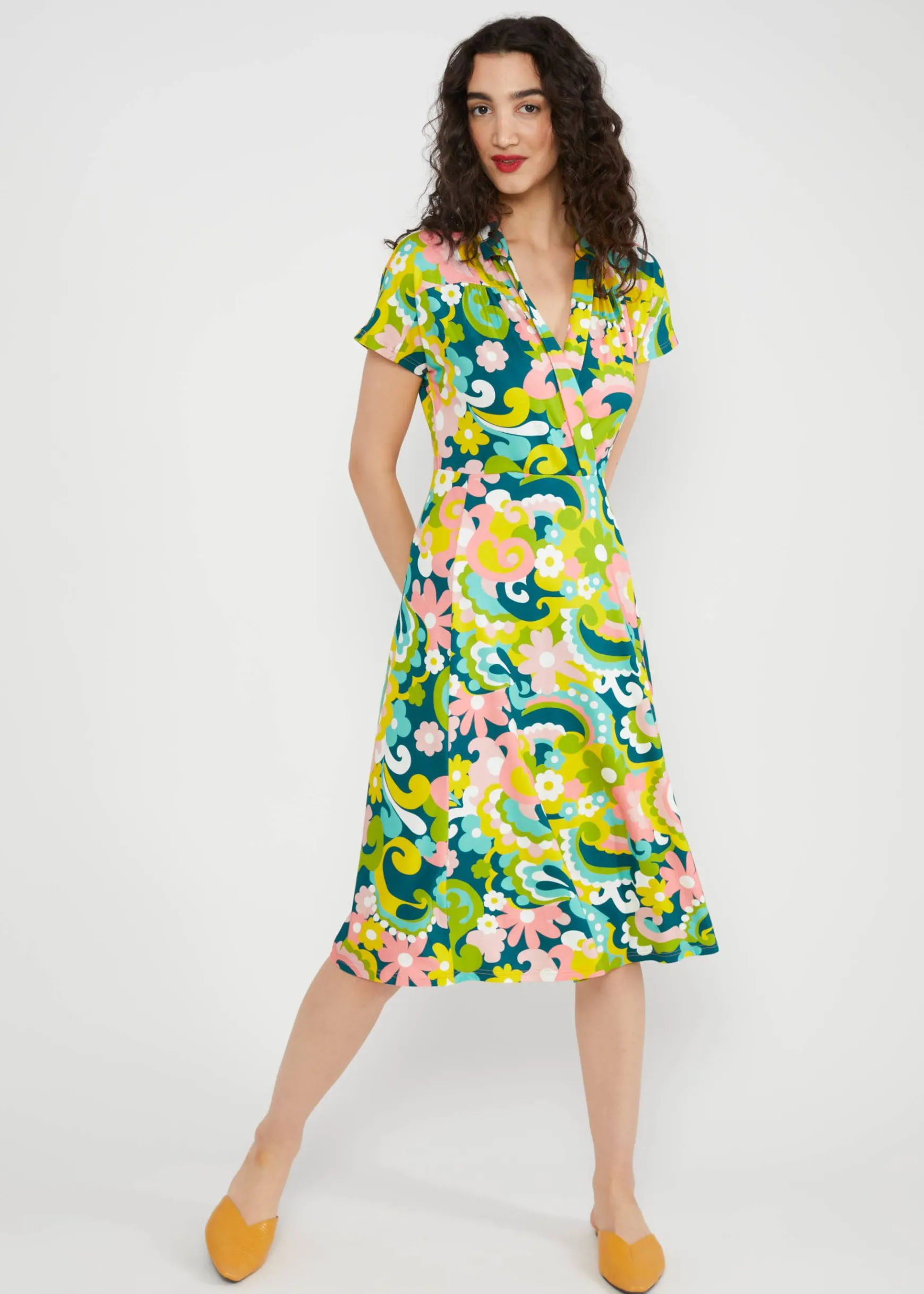 Damen Blutsgeschwister Jerseykleider|Knielange Kleider|Sommerkleid Hu00E9doniste d'u00C9tu00E9