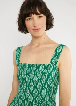 Damen Blutsgeschwister Jerseykleider|Knielange Kleider|Sommerkleid Strapteaserette