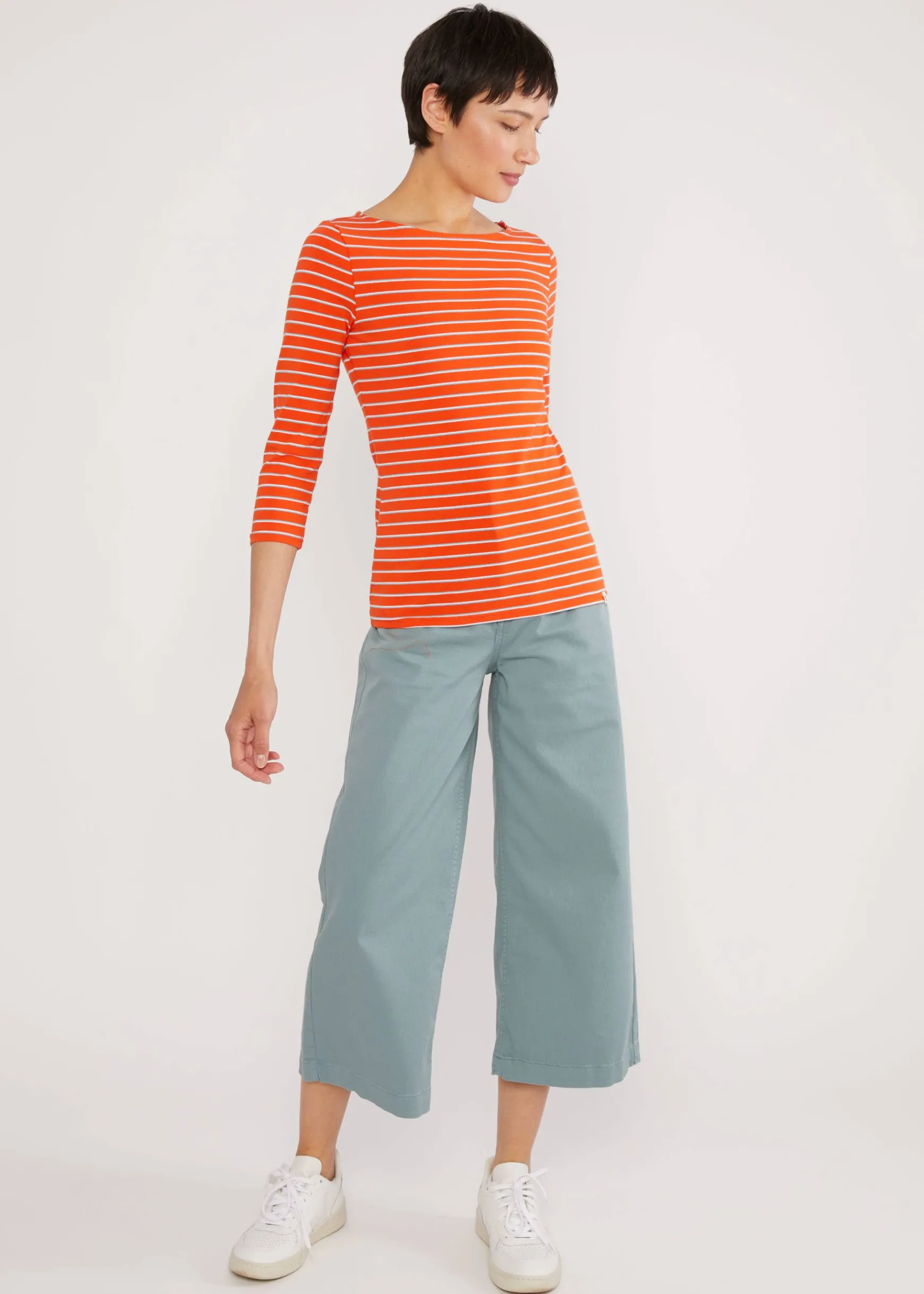 Damen Blutsgeschwister 3/4-Arm|Rundhals|Streifenshirt Oh Marine