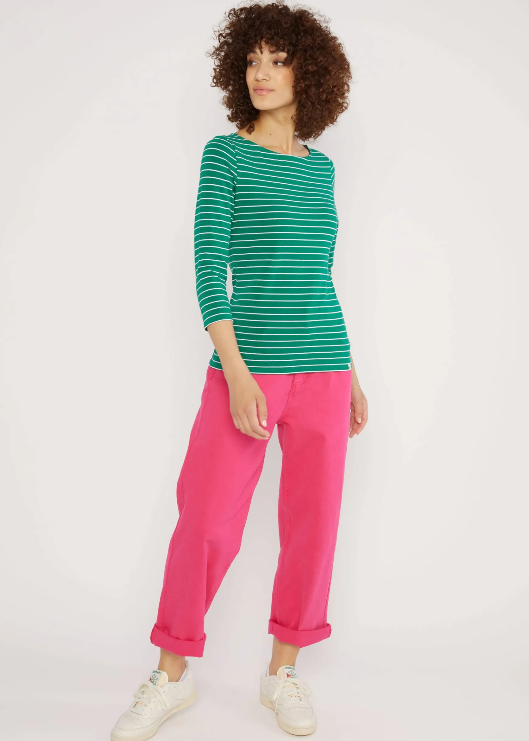 Damen Blutsgeschwister 3/4-Arm|Rundhals|Streifenshirt Oh Marine