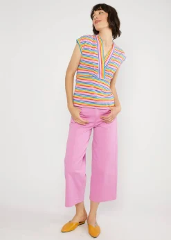 Damen Blutsgeschwister T-Shirts|V-Ausschnitt|Streifenshirt Virgin Venus