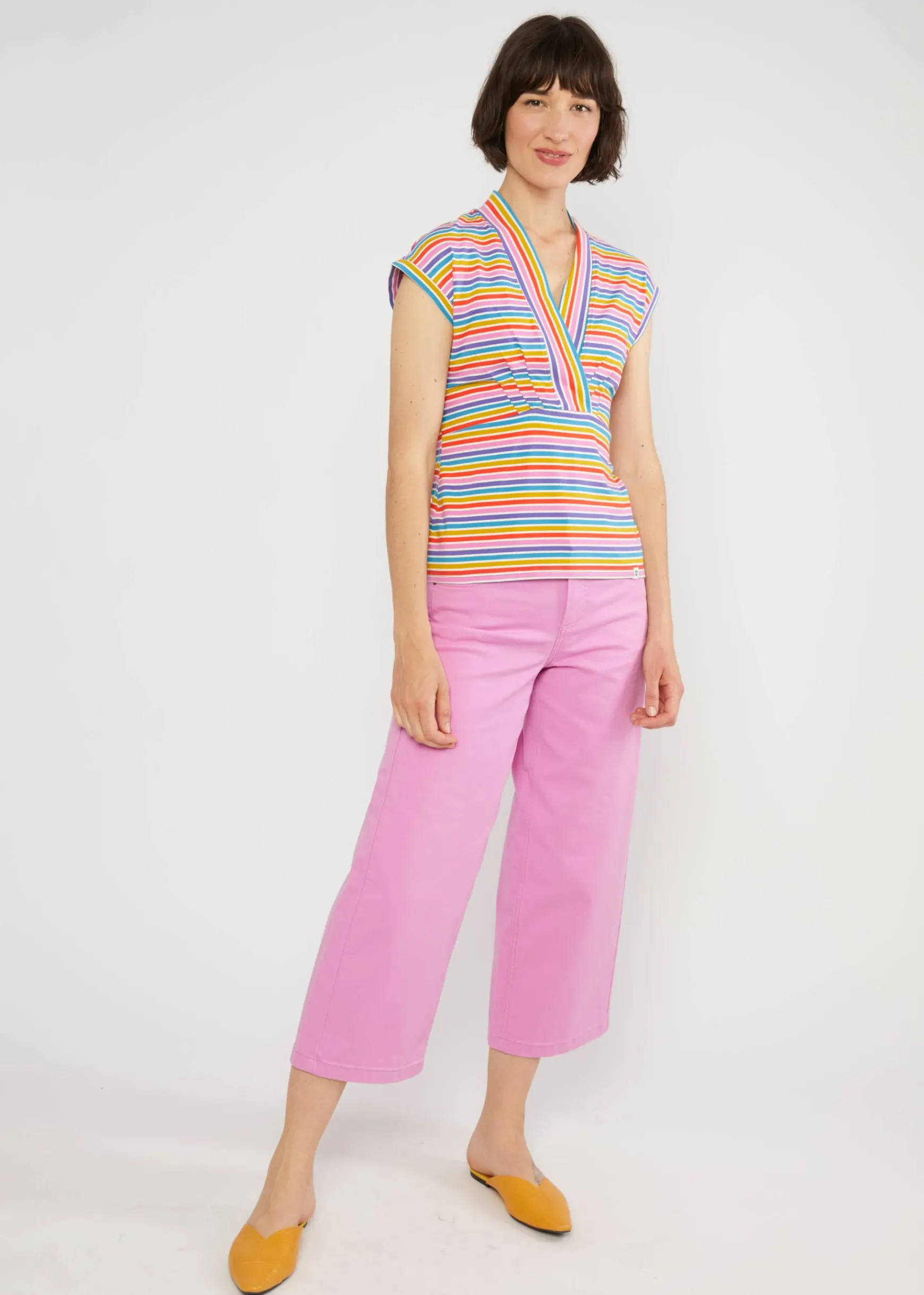 Damen Blutsgeschwister T-Shirts|V-Ausschnitt|Streifenshirt Virgin Venus