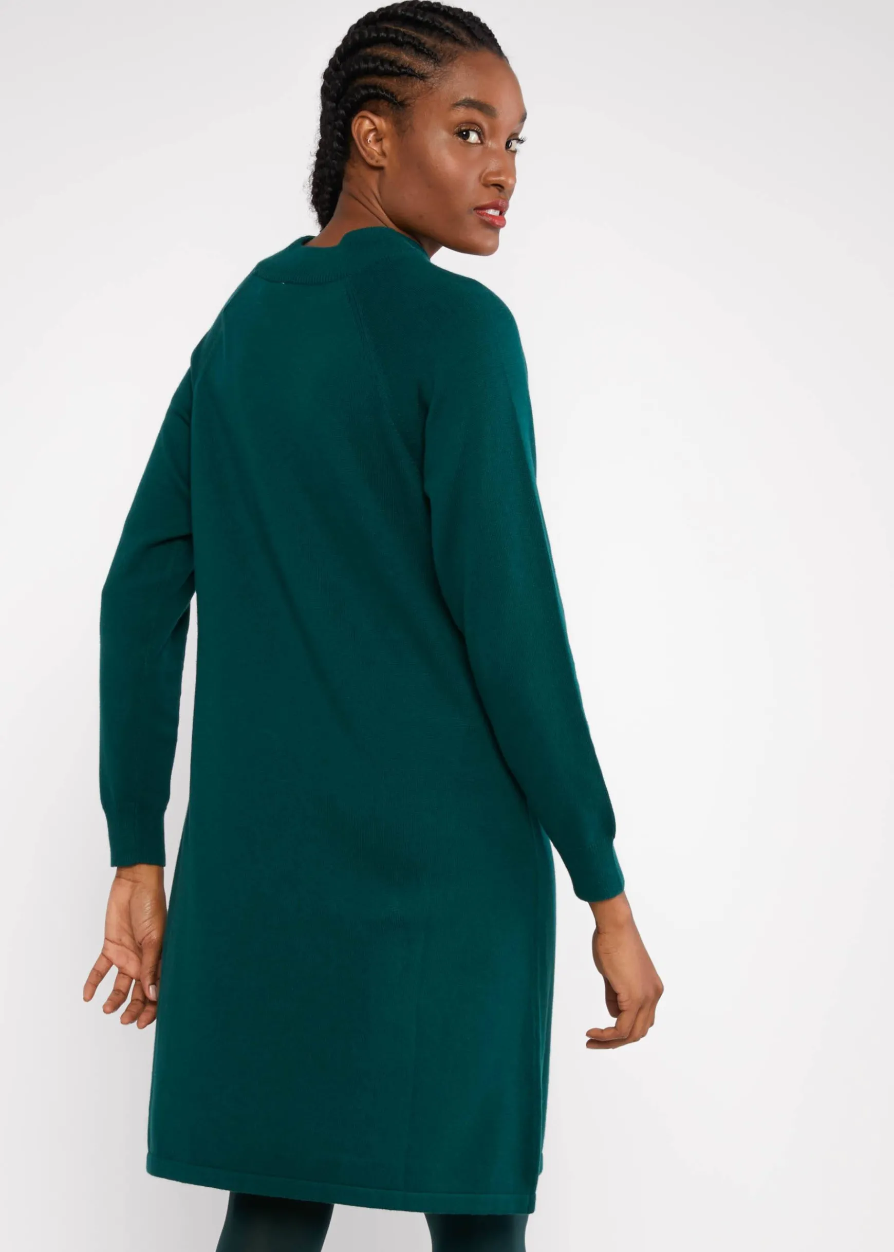Damen Blutsgeschwister Strickkleider|Knielange Kleider|Strickkleid Braided and Easy