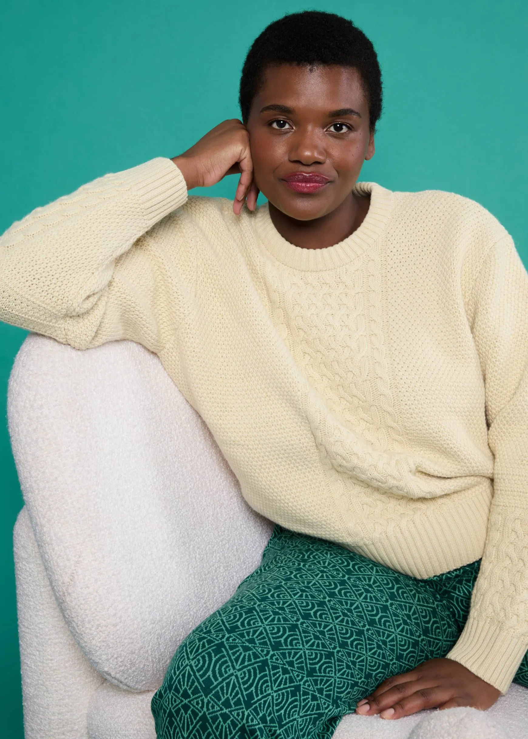 Damen Blutsgeschwister Strickpullover|Strickpullover All about Aran