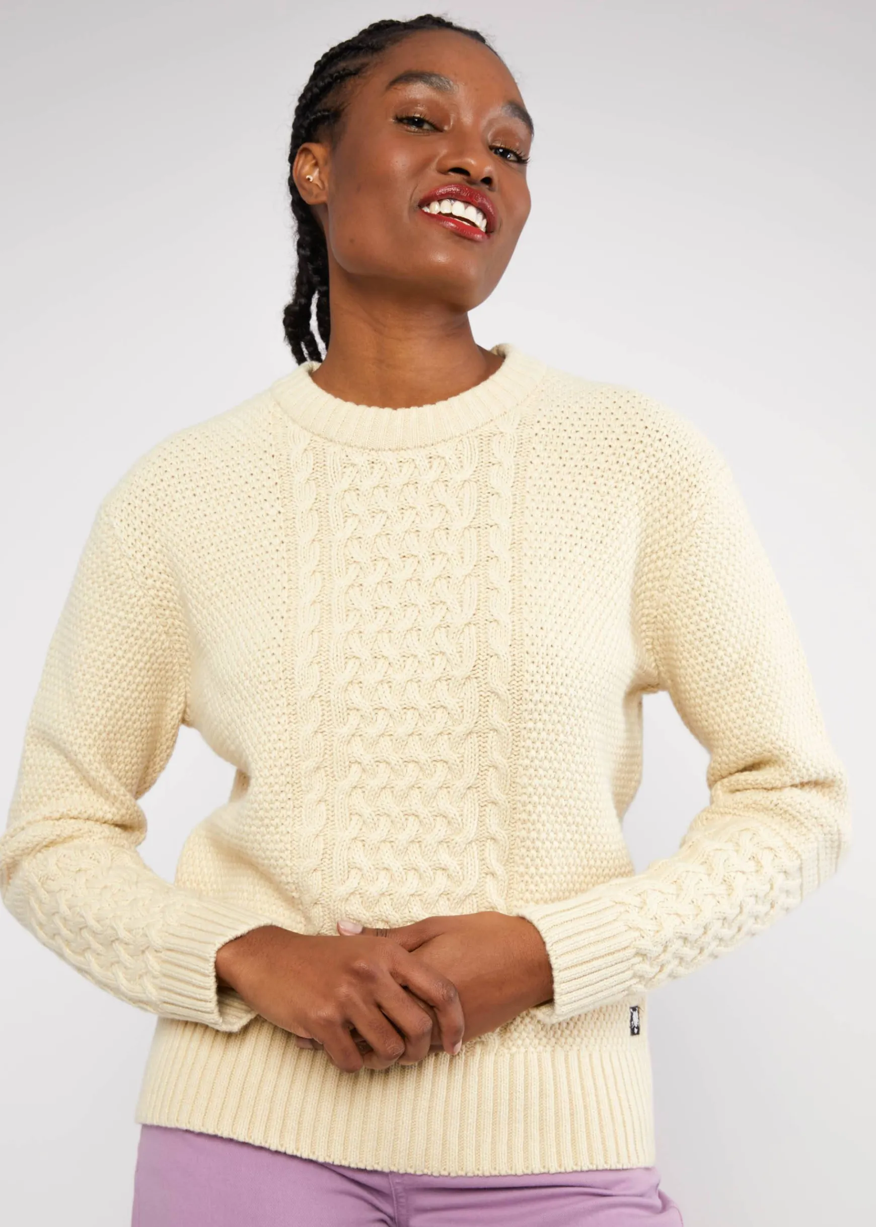 Damen Blutsgeschwister Strickpullover|Strickpullover All about Aran