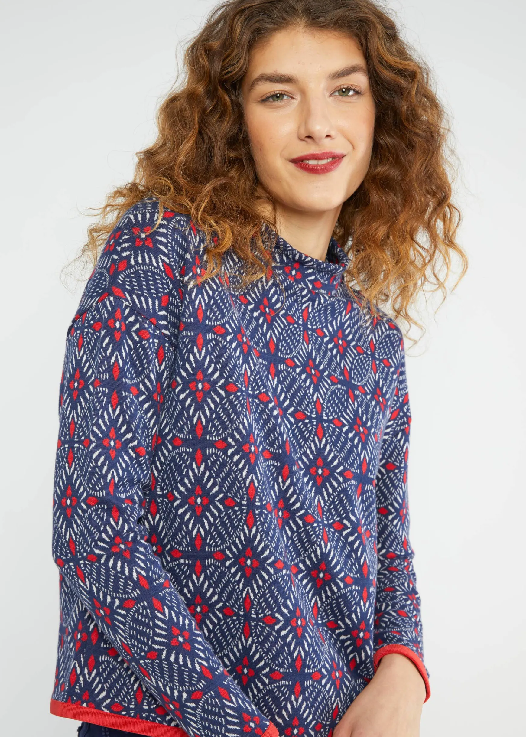 Damen Blutsgeschwister Strickpullover|Strickpullover Warm up Turtle